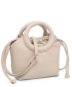 Faux Leather Round Handle Shoulder Bag BC4095 TAUPE